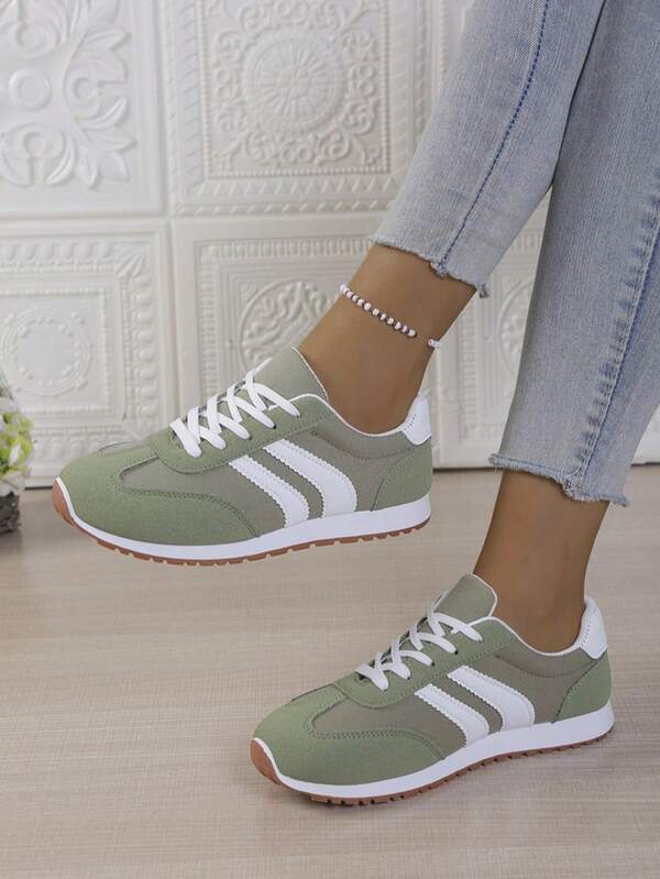 Women's Casual Sports Shoes, Non-Slip Sneakers For Spring, Summer, Lightweight Running Shoes For Students, White, Beige, Red, Leather Soft Sole Jumping Rope Shoes, Daily Casual Breathable Shock Absorbing Running Shoes, Comfortable Women Sports Shoes, Navy Blue Shoes