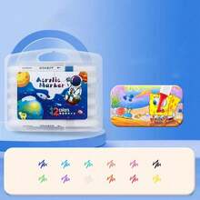 5pcs/9pcs/10pcs/12pcs/24pcs Acrylic Marker Pens, Children's Art Graffiti Pens, Waterproof Acrylic Marker Pens, Opaque Layerable Watercolor Pens, Random Delivery