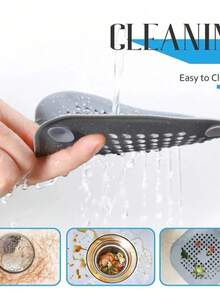 1pc Hair Drain Catcher, Square Drain Cover For Shower, Silicone Hair Stopper With Suction Cup, Sink Anti-Clog Filters, Tub Shower Floor Drain Plugs, Silicone Kitchen Deodorizer Plugs,Bathroom Tools Commercial Cleaning Services/Shops