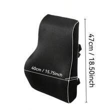 1 件记忆海绵腰部支撑垫适用于办公椅、汽车座椅、舒适枕头，缓解背痛椅垫座垫椅枕靠垫游戏椅 - 黑色 - 查看 2