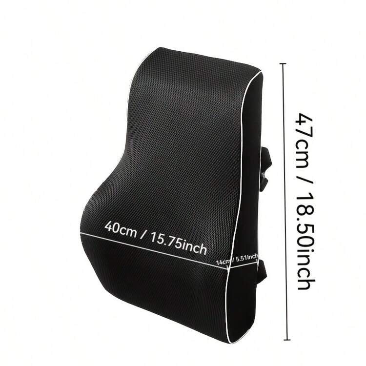 1 件记忆海绵腰部支撑垫适用于办公椅、汽车座椅、舒适枕头，缓解背痛椅垫座垫椅枕靠垫游戏椅 - 黑色 - 查看 2