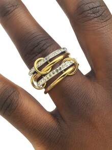 1 chiếc nhẫn may mắn bằng thép không gỉ mạ vàng 18K nhiều lớp dành cho nữ, trang phục đi biển mùa hè, thích hợp cho ngày lễ tình nhân, ngày nhà giáo, ngày của mẹ, mùa tựu trường, giáng sinh, halloween, quà tặng, trang sức nữ, phong cách ins, chống thấm nước và chống phai màu - chiếc nhẫn may mắn - Xem 13