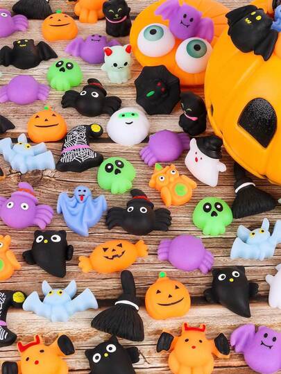 6/12/24 Stück zufälliger Stil Halloween Squishies Spielzeug für Kinder - Halloween Party Geschenke - Halloween Geschenktüten Füllungen Preise - Halloween Dekorationen Stressabbau Geschenkideen