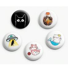 5 Bottons Gatinhos Fofos - Gato Botum / Botom / Broche 3,5cm - Multicolorido - Visão 1