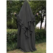 Bộ 2 món: 1 Đầm tay bèo nhún đơn giản màu trơn + 1 Khăn trùm đầu hai lớp, thích hợp cho việc cầu nguyện hàng ngày - Nhiều màu - Xem 10