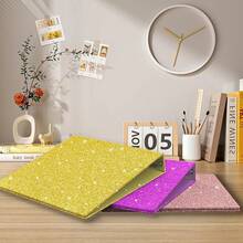 Carpeta de 3 anillos, organizador con purpurina de 1 pulgada, tamaño carta, 8.5 x 11 pulgadas, carpeta impermeable de moda, bonita para suministros escolares de oficina (oro rosa) - Oro rosa - Ver 4
