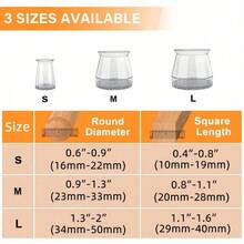 4/8/16/24 Stücke Stuhlbein Bodenschoner, Möbelgleiter für Hartholzböden, Möbelgleiter für Stuhlbeine, Silikon Stuhlbein Kappen, schützt Böden vor Kratzer und reduziert Geräusche, weiche Filzgleiter für sanften Bodenkontakt