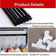 Closet Armable Wardrobe Rack Bedroom Organization, Beautiful, Practical And Resistant. Folding Wardrobe Clothes Organizer, Christmas - Brown - View 5