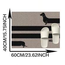 1pc Playful Dachshund Striped Doormat, Minimalist Dachshund Silhouette Doormat, Dachshund Fun Rug, Easy To Clean Durable, New Arrival Hot Selling, Suitable For Living Room, Entryway, Bedroom, Indoor Entrance, Rug, All Season, Best Seller, Unique Home Decor