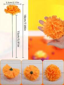 MEHELANY 20Pcs Orange Artificial Carnation Flower Heads,Silk Imitation Flowers Bulk Fake Fall Flowers Marigold Flower Heads With Stems Artificial Flowers For Diwali Home Decor Day Of The Dead Wreath Garland, Table Center, Floral Arrangement DIY Wreaths, Wedding Bouquets, Thanksgiving Halloween Christmas Party Birthday Decorations, DIY Crafts,Graveyard Wreaths