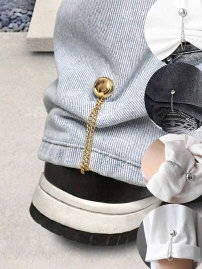 2/4-Piece Adjustable Magnetic Trouser Clip And Cuff Clip - Durable Alloy, Detachable Hem Buckle, Suitable For Trousers And T-Shirts, Magnetic Buckle At The Trouser Leg, Seamless Edging, A Magic Tool To Make Trousers Shorter When They Are Too Long, Anti-Dragging Strong Magnetic Buckle Fixing Clip And Closing Device