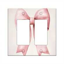 A Pink Bow, With Strong Decorative And Sweet Style Switch Board Cover, Suitable For Light Switches Or Sockets, Indoor Bedroom, Kitchen, Home Bathroom Decoration, Kitchen Wall Art, Vibrant Wall Decoration, Colorful Design - 1個 - 查看 5