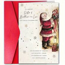 1/2/5/10 件迷人的圣诞贺卡，带信封、圣诞老人和雪花设计 | 为您的嫂子或兄弟送上完美的节日祝福 | 节日红色和金色，配有季节性装饰、节日贺卡、批量圣诞礼物、礼品卡、节日贺卡、季节性问候、优雅的节日贺卡、节日艺术品、优质卡片纸、圣诞文具、朋友和亲戚、家庭问候 - 彩色 - 查看 1