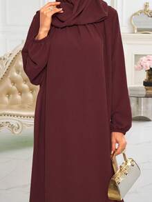 1pc Soft & Breathable Loose Casual Abaya Dress, Suitable For Muslim Women's Daily Wear, Applicable For Spring, Summer, Autumn - Multicolor - View 11