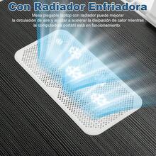 Mesa Plegable Laptop,Mesa de Trabajo para Cama con Radiador Enfriadora para Laptop,Plegable Escritorio para Cama,Computadora con Piel de PVC Antideslizante,Soporte Ajustable (Black) - Negro - Ver 7