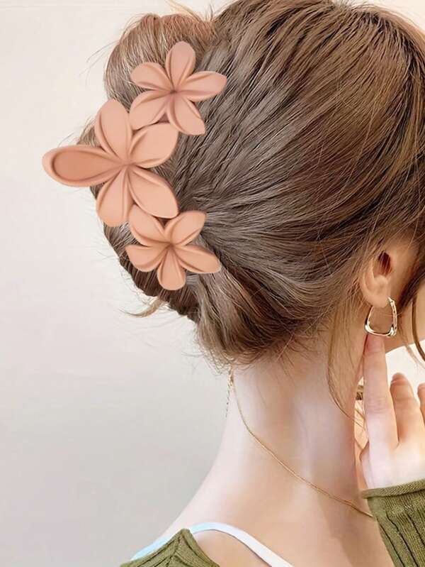 2 pezzi Eleganti fermagli per capelli floreali - Fermagli per capelli di grandi dimensioni opachi, design di fermagli per capelli floreali neri e marrone scuro, adatti come accessori per abbigliamento autunnale/invernale da donna, fermagli per capelli carini, versatili per vari stili di acconciatura, fermagli per capelli resistenti con finitura lucida, accessori per capelli Fermagli a pinza eleganti per capelli invernali