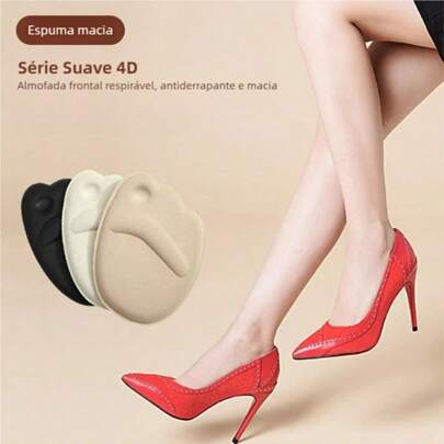 Saltos Altos Sem Dor! Palmilha Almofada Frente do Pé com Amortecimento, Lavável, Reutilizável, Alivia Dores nos Pés