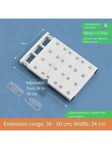 1 pieza Juego 3 en 1 [Adhesivos*2 + Producto] Organizador divisor de estantes sin taladro ajustable, estantería apilable y ahorradora de espacio expandible para armario, cocina, baño, dormitorio, zapatero y espacios estrechos - Multicolor - Ver 10