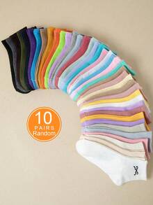 5/10 双夏季薄款蝴蝶结设计袜子，女士简约 INS 透气运动短袜，适合返校