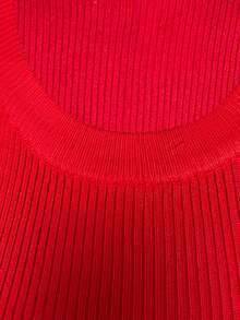 Vestido ajustado para mujer, elegante y casual, sin mangas, silueta ajustada, cuello redondo. Tela tipo canalé de poliéster y elastano, apto para temporadas de verano y primavera. Muy cómodo, ligero y agradable con tu piel, ideal para tus ocasiones especiales. Diseño corto. - Rojo - Ver 4