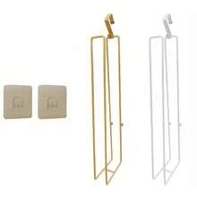 免钻卫生纸架，浴室铁制卫生纸卷架，门上粘贴式，厨房纸巾架（银色） - 銀色 - 查看 18