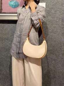 Underarm Bag Women's 2025 New Fashion Shoulder Bag Niche Versatile Crescent Dumpling Women's Bag High-End Small Bag - 米色 - 查看 6