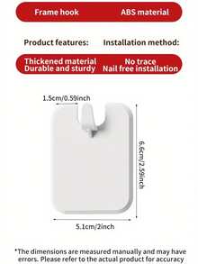 1/3/5 件无钻石粘性墙钩，乳白色，耐用且易于安装，适用于家居装饰和存储，现代塑料挂钩，用于悬挂照片、相框和整理，相框挂钩，现代挂钩，安全安装，用于悬挂墙壁物品的挂钩，实用挂钩