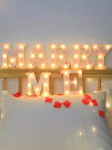 1pc Shiny Pink LED Letter Light, English Alphabet & Number Night Light, Battery Powered, Warm Glow, For Home Decor, Wall Decor, Kitchen Decor, Game Room Decor, Party Decor, Birthday Party, Outdoor Decor, Wedding Decor, Bedroom, Study, Graduation Party, Camping Decor