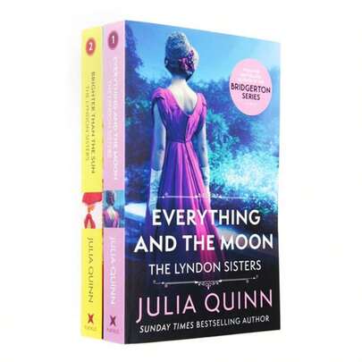 Julia Quinn The Lyndon Sisters Family Saga Collection 2 Books Set (Everything And The Moon, Brighter Than The Sun)