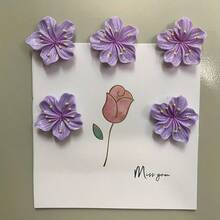 2 piezas/5 piezas/8 piezas/10 piezas/15 piezas Imanes decorativos de nevera con flores moradas, imanes de plástico rectangulares fuertes para nevera y oficina, adecuados para regalos festivos y decoración del hogar - Multicolor - Ver 7