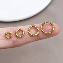 10 piezas de anillos cerrados con flores retorcidas de acero inoxidable, hallazgos de joyería DIY para collares, pulseras, cuentas, cuentas planas, fabricación de joyas de uso diario