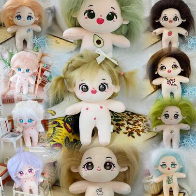 1 pieza/20cm Muñeca/Familia de muñecas/Negra/Marrón/Blanca/Morada/Beige Cabello/Muñeca estrella - Necesitas peinarle el cabello/Aplicarle maquillaje/Vestirla - Luego puedes coleccionarlas/Regalos perfectos para amigos o niños