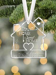 New Home Christmas Ornament,Sweet Home Acrylic Ornament, New Home, New Beginning, New Memories, Christmas Home Hanging Ornament, Moving House Gift For Family, House Warming Gifts, Christmas Holiday Party Decoration, Christmas Tree Ornament Home Decor Christmas Decorations Room Decor