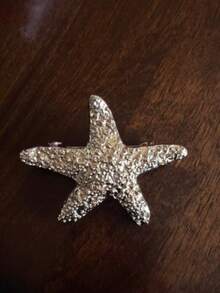 1个金属蝴蝶弹簧夹、海星弹簧夹、几何侧夹、复古金属发夹 - 彩色 - 查看 6