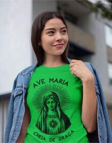 Our Lady Shirt 100% Cotton New Full - Green - View 2