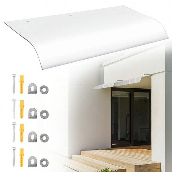 Lospitch Marquesina transparente para puerta de entrada, 40 x 80 cm, para balcón, ventana, entrada de casa, resistente a los rayos UV y a la lluvia.