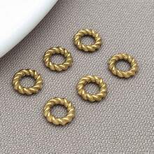 10 piezas de anillos cerrados con flores retorcidas de acero inoxidable, hallazgos de joyería DIY para collares, pulseras, cuentas, cuentas planas, fabricación de joyas de uso diario