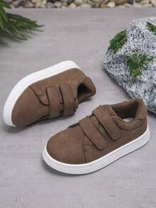 1 Đôi giày thể thao đế bằng chống trượt thoải mái, thoáng khí, phù hợp cho cả nam và nữ, thích hợp cho hoạt động ngoài trời trong mọi mùa, dành cho trẻ em và người lớn - màu nâu - Xem 2