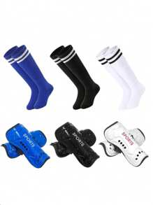 1 套足球袜，带护膝和护腿板，适合训练和比赛，圣诞节 - 彩色 - 查看 1