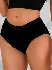 [14pcs Soft Women's Cotton Pants Underwear ] 14pcs Set Of Women's Cotton Pants,Elegant, Fashionable, Soft And Skin Friendly Underwear, Suitable For Daily Commuting, Women'S Underwear - màu đen - Xem 4