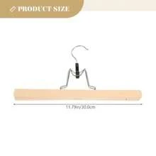 3 Pack Solid Wood Skirt Hangers Wood Pant Hangers Wooden Hanging Clips Skirt Pant Rack