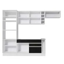 Cocina integral completa modular Madesa Glamy 290cm color blanco negro muebles de cocina moderna funcionalidad premium almacenamiento eficiente diseño contemporáneo organización hogar calidad superior estilo práctico amplio espacio culinario - Blanco y negro - Ver 11