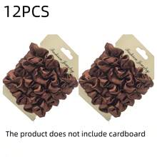 12/10/6pcs Versatile Satin Solid Color Sage Green Scrunchies Hair Accessories, Multi-Color, Simple & Lightweight, Suitable For All Seasons, Hair Ties, Scrunchy Hair Ties, Sport ,Head Piece - Sage Green - View 13