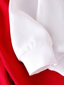 2pcs Baby Girl Butterfly & Cherry Print Crew Neck Long Sleeve Sweatshirt Top And Butterfly Decor Striped Straight Leg Pants Set - Red - View 4