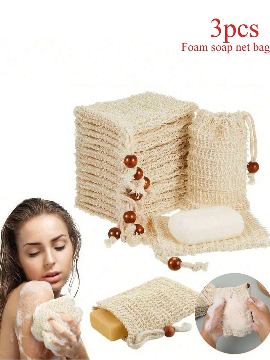1/3/10 件沐浴海绵袋，无香皂袋，用于起泡和干燥肥皂块，用于沐浴按摩和擦洗，节省肥皂，适用于家庭浴室装饰、秋季装饰、返校 - 均碼 - 查看 1