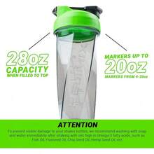 HELIMIX 2.0 Vortex Blender Shaker Bottle Holds Upto 28oz |   No Blending Ball Or Whisk |   USA Made |   Portable Pre Workout Whey Protein Drink Shaker Cup |   Mixes Cocktails Smoothies Shakes |   Top Rack - 霓虹綠 - 查看 5