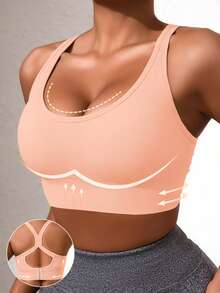 Sutiã de ioga sem costura feminino 3 peças, sutiã à prova de choque, costas, sutiã de elevação de axila de seção fina, sem fio, lingerie, conjunto de cor sólida, alça cruzada, roupa íntima de ioga confortável para uso interno e externo, estilo respirável confortável, sutiã de ioga sexy, costas cruzadas, top de ioga, sutiã sem fio, academia, à prova de jarretes, lingerie confortável - Multicolorido - Ver 7