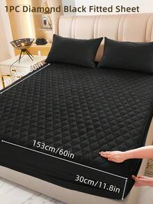 1pc Fitted Sheet, Bedding, Bed Sheet, Waterproof  Fitted Sheet, Skin-Friendly Mattress Cover, Soft And Comfortable Bedding For Bedroom, Room Decor, Halloween Decor, Christmas Decoration, 11.8 Inch Deep Pocket Cooling Breathable Quilted Fitted Sheet For All Seasons, For Single, Twin, Full, Queen And King Size, Solid Color Mattress Protective Cover, Dustproof, Comfortable And Machine Washable - 彩色 - 查看 99