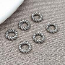 10 piezas de anillos cerrados con flores retorcidas de acero inoxidable, hallazgos de joyería DIY para collares, pulseras, cuentas, cuentas planas, fabricación de joyas de uso diario