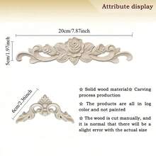 7 件复古木雕装饰件，未加工木质材料 - 包括装饰线条、玫瑰，适用于装饰橱柜、门、家具、墙壁，适合圣诞节、万圣节、感恩节、情人节、DIY 装饰 - 彩色 - 查看 4